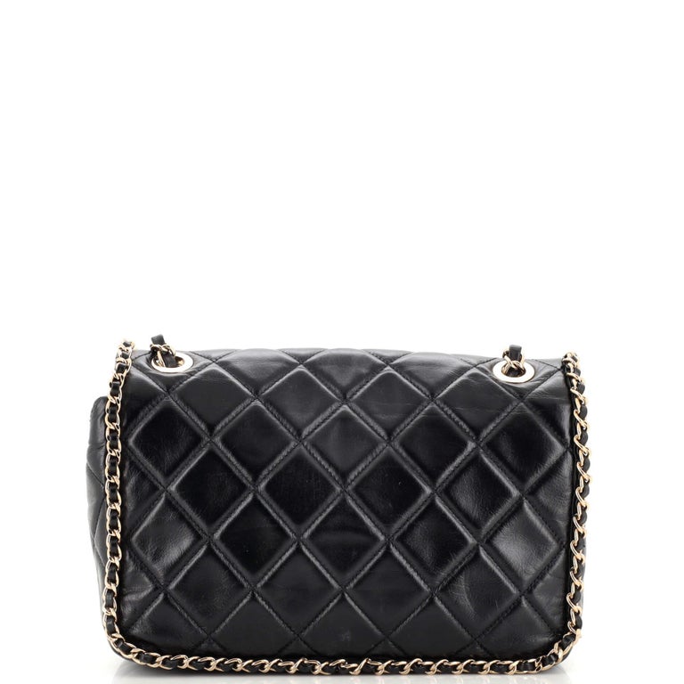Chanel Running Chain Around Flap Bag Quilted Crumpled Calfskin Medium For  Sale at 1stDibs