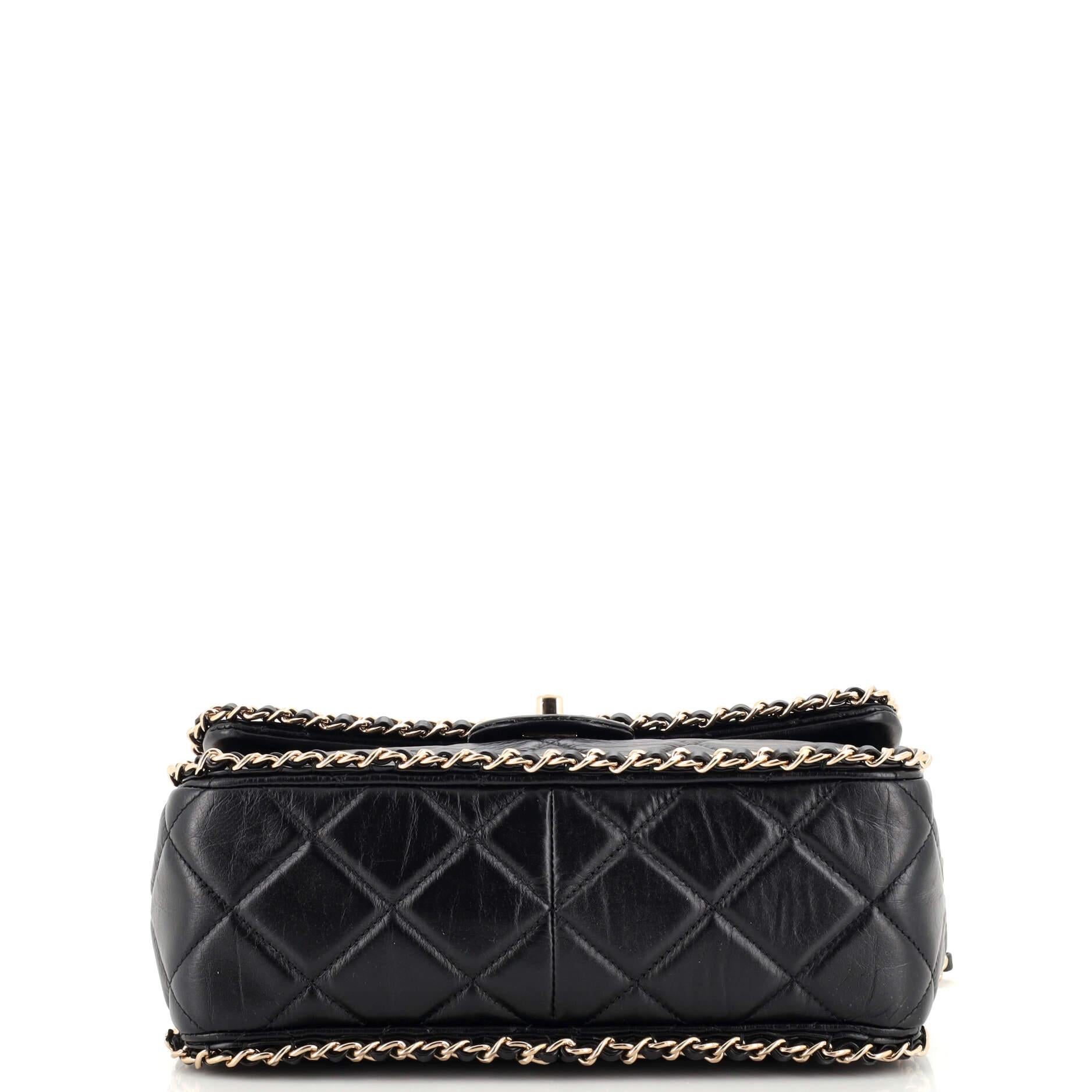 Women's or Men's Chanel Running Chain Around Flap Bag Quilted Crumpled Calfskin Medium
