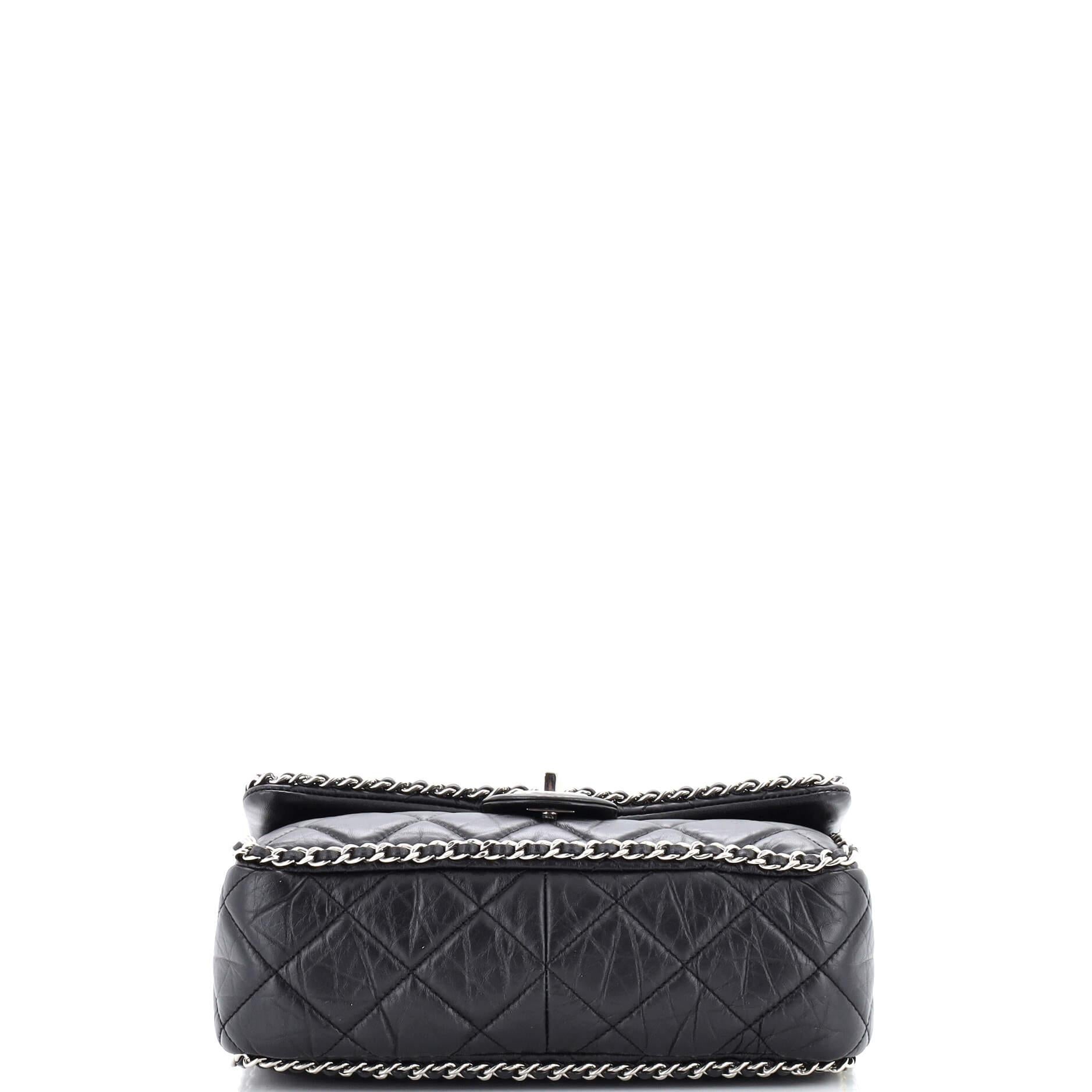 Chanel Running Chain Around Flap Bag Quilted Crumpled Calfskin Medium 1