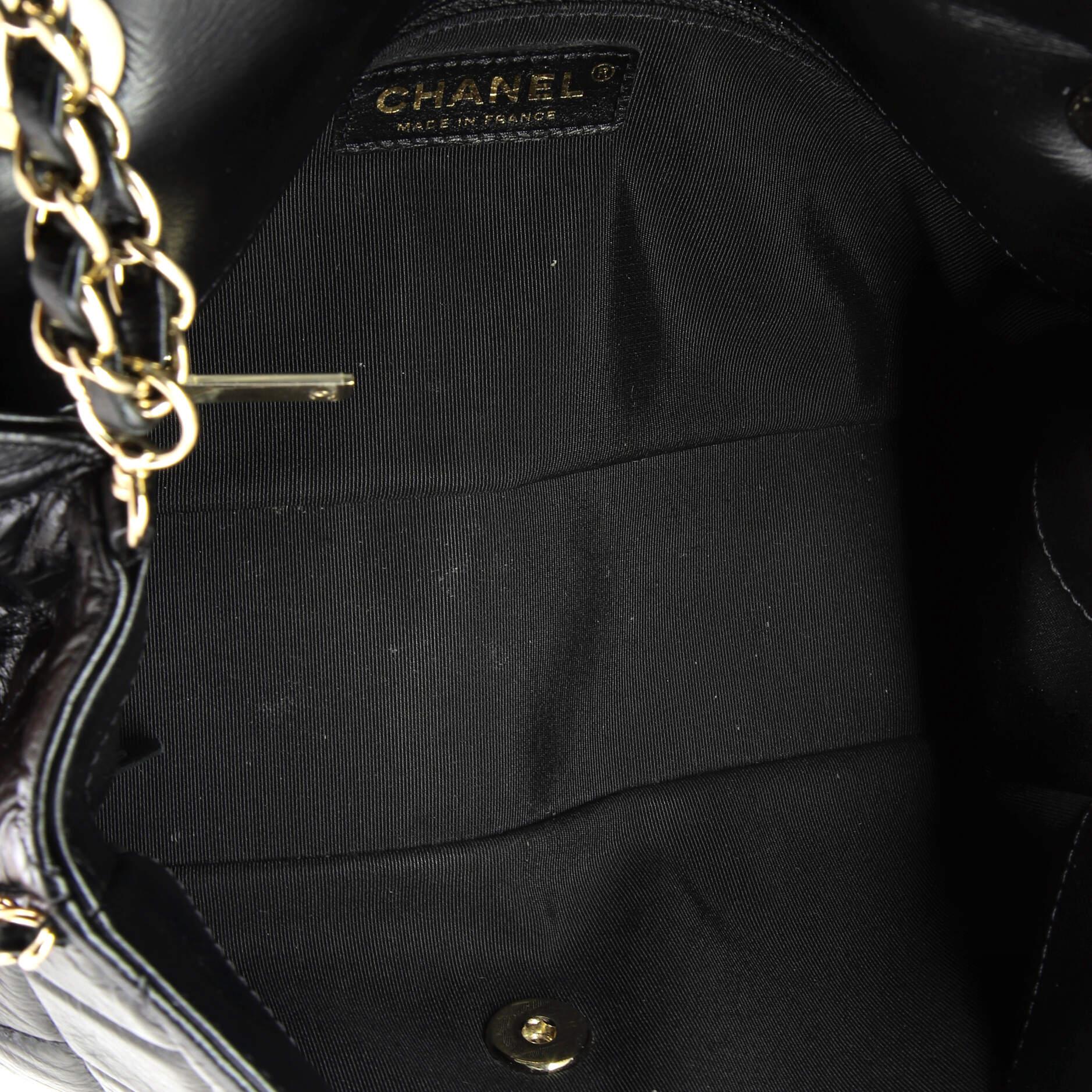 Chanel Running Chain Around Flap Bag Quilted Crumpled Calfskin Medium 2