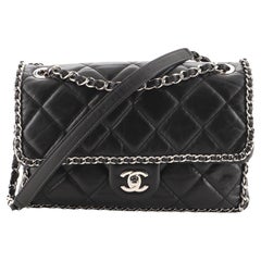 Chanel Running Chain Around Flap Bag Quilted Crumpled Calfskin Medium