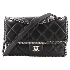 Chanel Running Chain Around Klappe Tasche aus gestepptem, zerknittertem Kalbsleder Medium