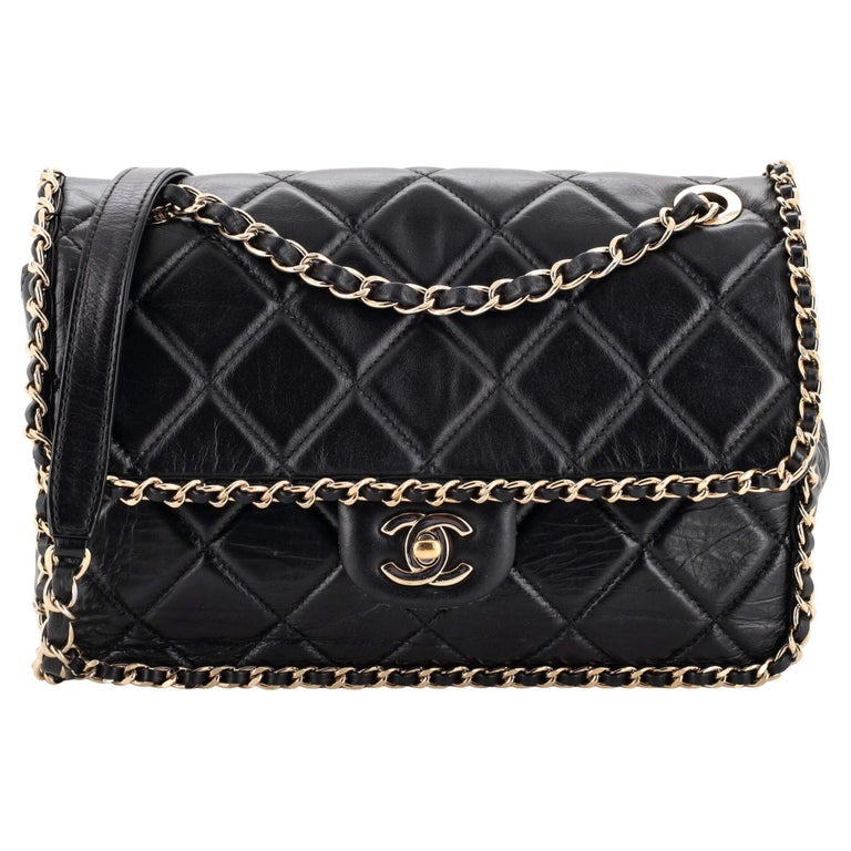 CHANEL Caviar Quilted Pocket Twins Clutch With Chain White 1176454