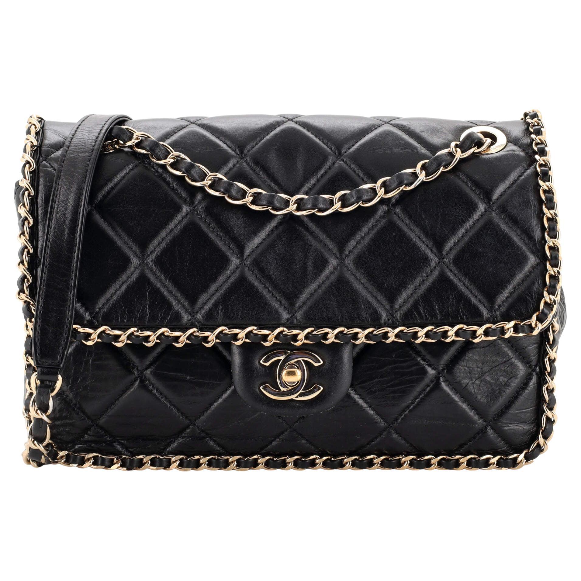 Chanel Pearl Crush Vanity Case with Chain Quilted Lambskin Small