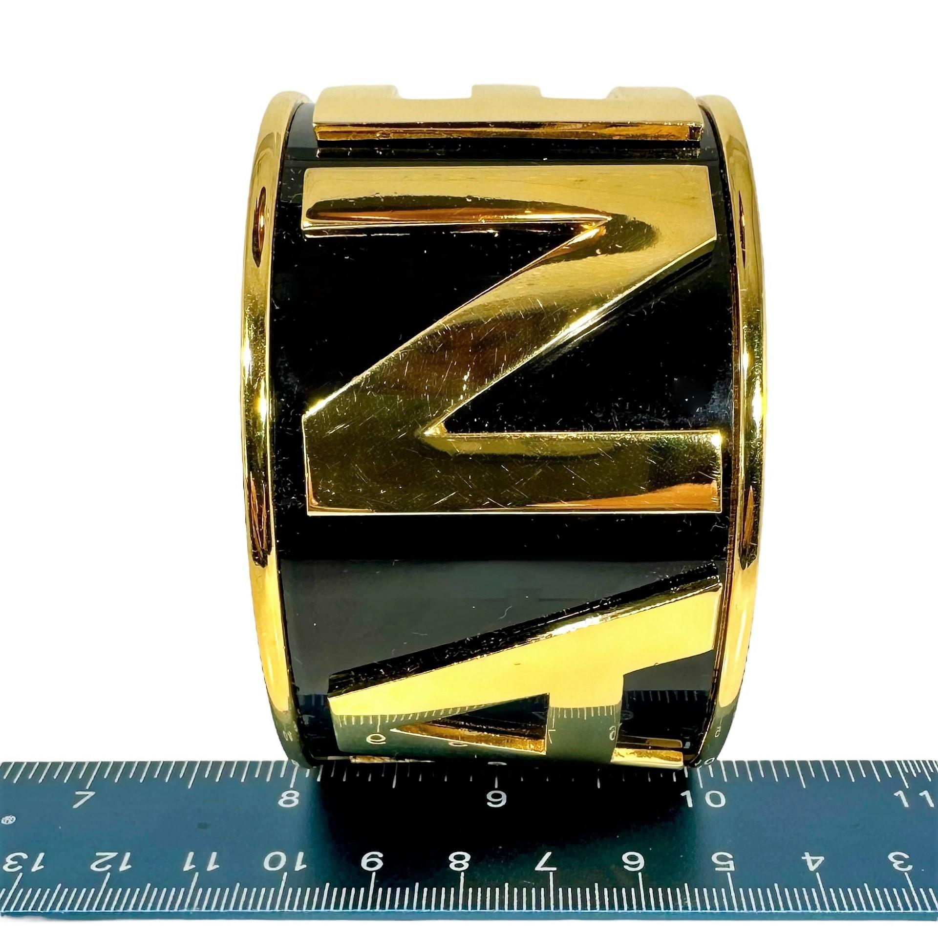 Women's Chanel Runway 1986 Wide Cuff Bangle w/CHANEL Spelled out In Gold Tone Letters  For Sale