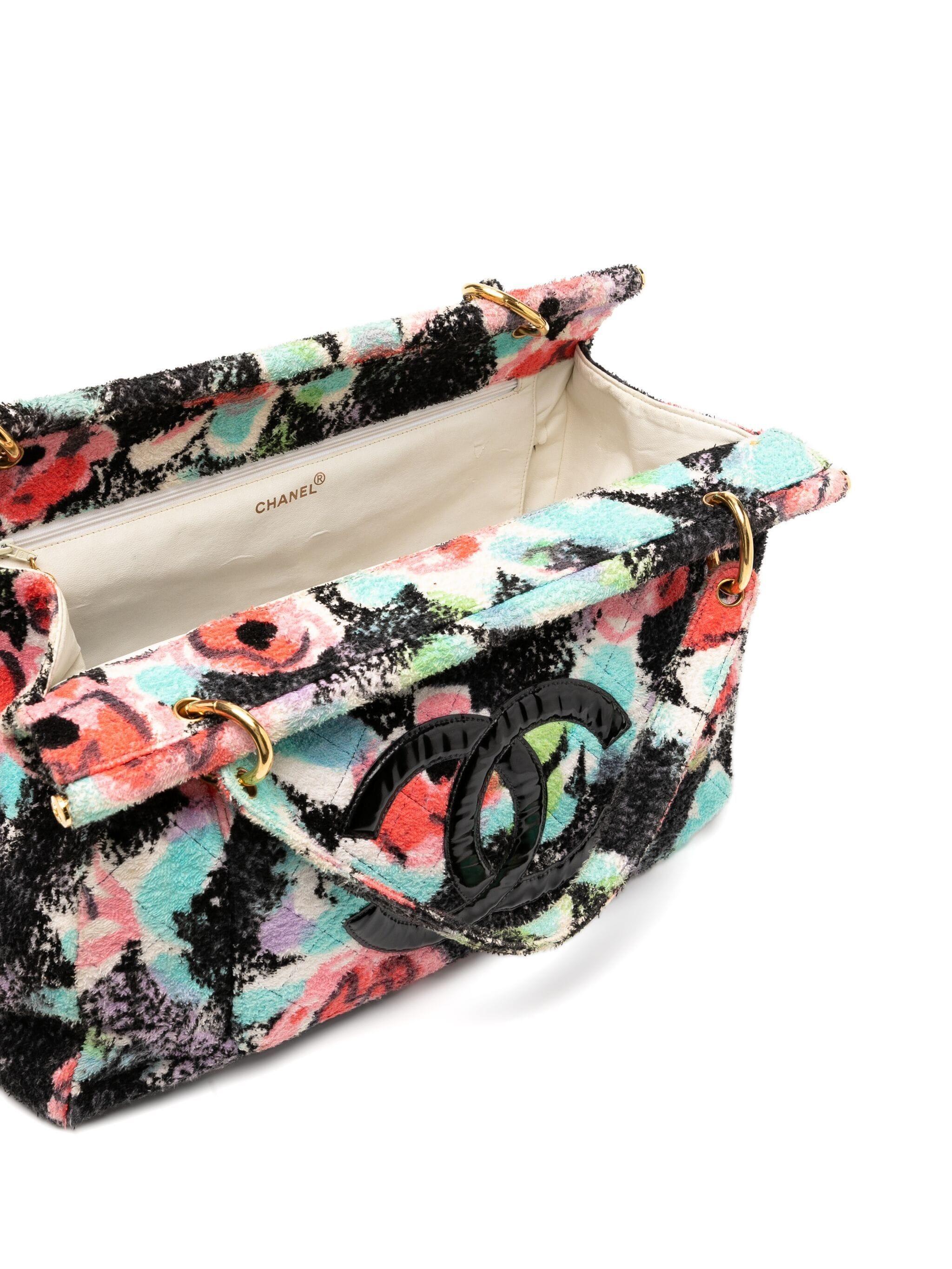 Chanel Runway 1997 Vintage Graffiti Barbie Tropical Beach Pool Resort Tote Bag For Sale 1