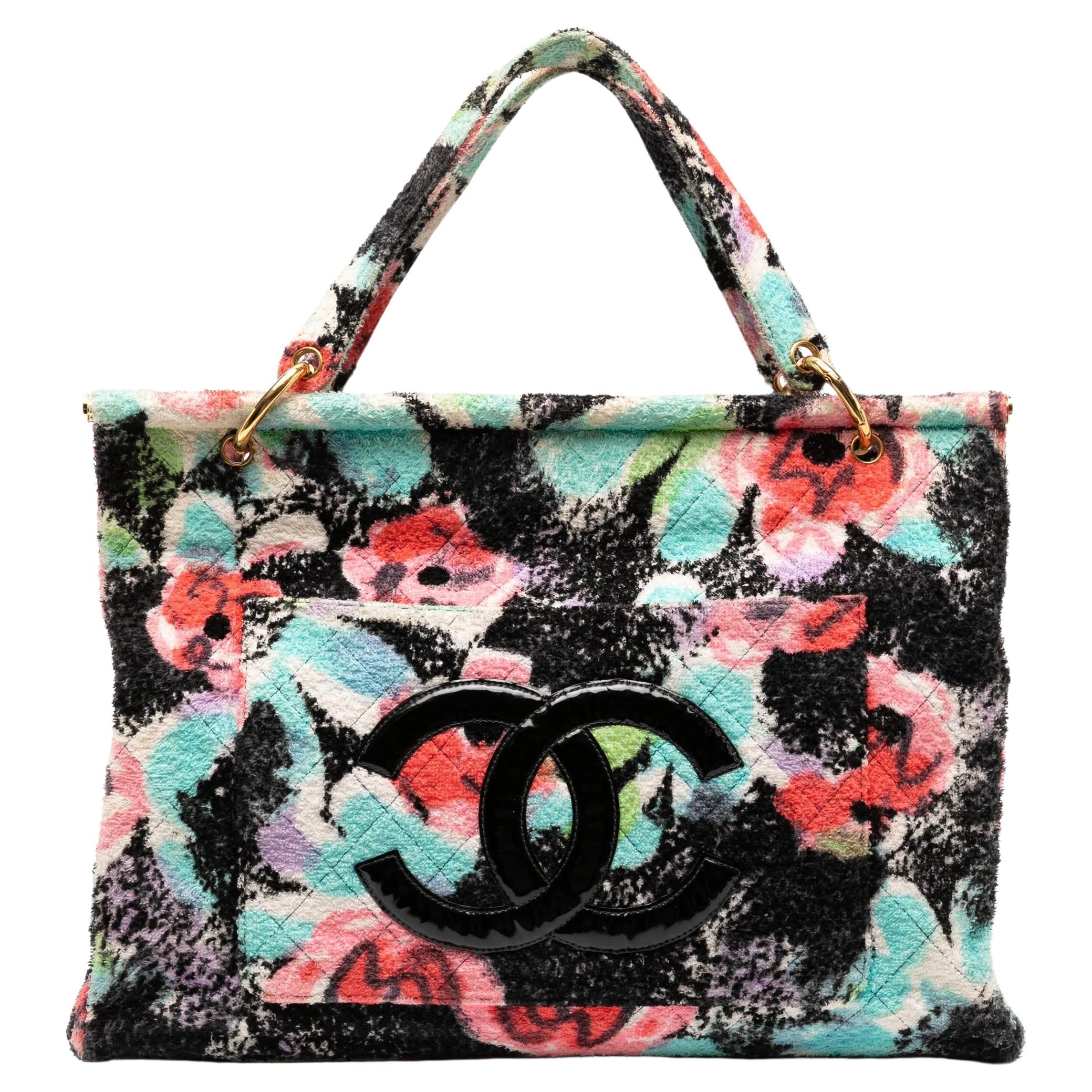 Chanel Runway 1997 Vintage Graffiti Barbie Tropical Beach Pool Resort Tote Bag For Sale