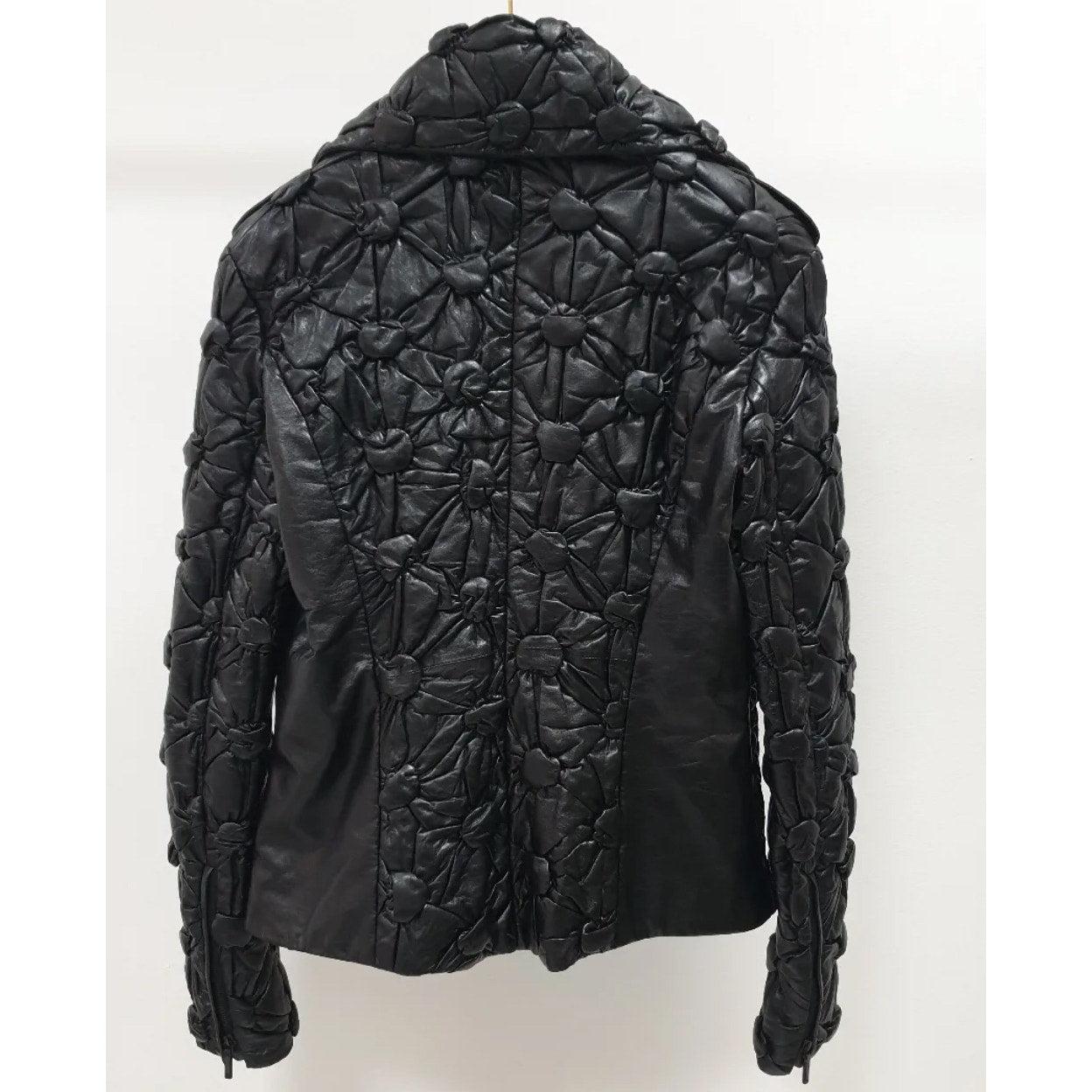 CHANEL Runway 2015 Schwarz gesteppte Lederjacke - Größe 38 Herren im Angebot