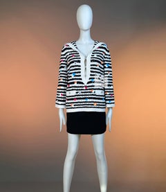 CHANEL Runway 2024 /2025 CC Motifs Maritime Runway Silk Jumper 36 FR