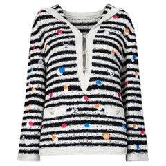 CHANEL Runway 2024 /2025 CC Motifs Maritime Runway Silk Jumper 36 FR