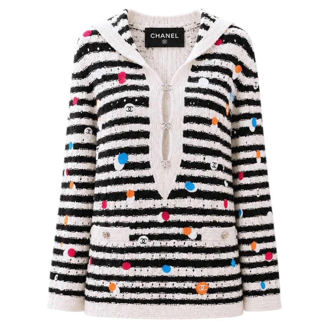 CHANEL Runway 2024 /2025 CC Motive Maritime Runway Seidenpullover 36 FR