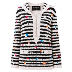 CHANEL Runway 2024 /2025 CC Motive Maritime Runway Seidenpullover 36 FR