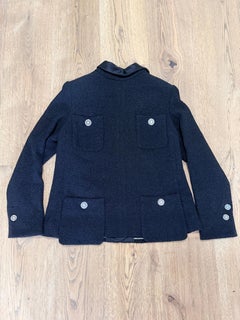 Chanel Runway Backwards Jacket in Rare FR 50 black with silver buttons