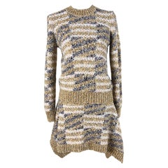 CHANEL Runway Beige Iridescent Tweed Dress 38 FR