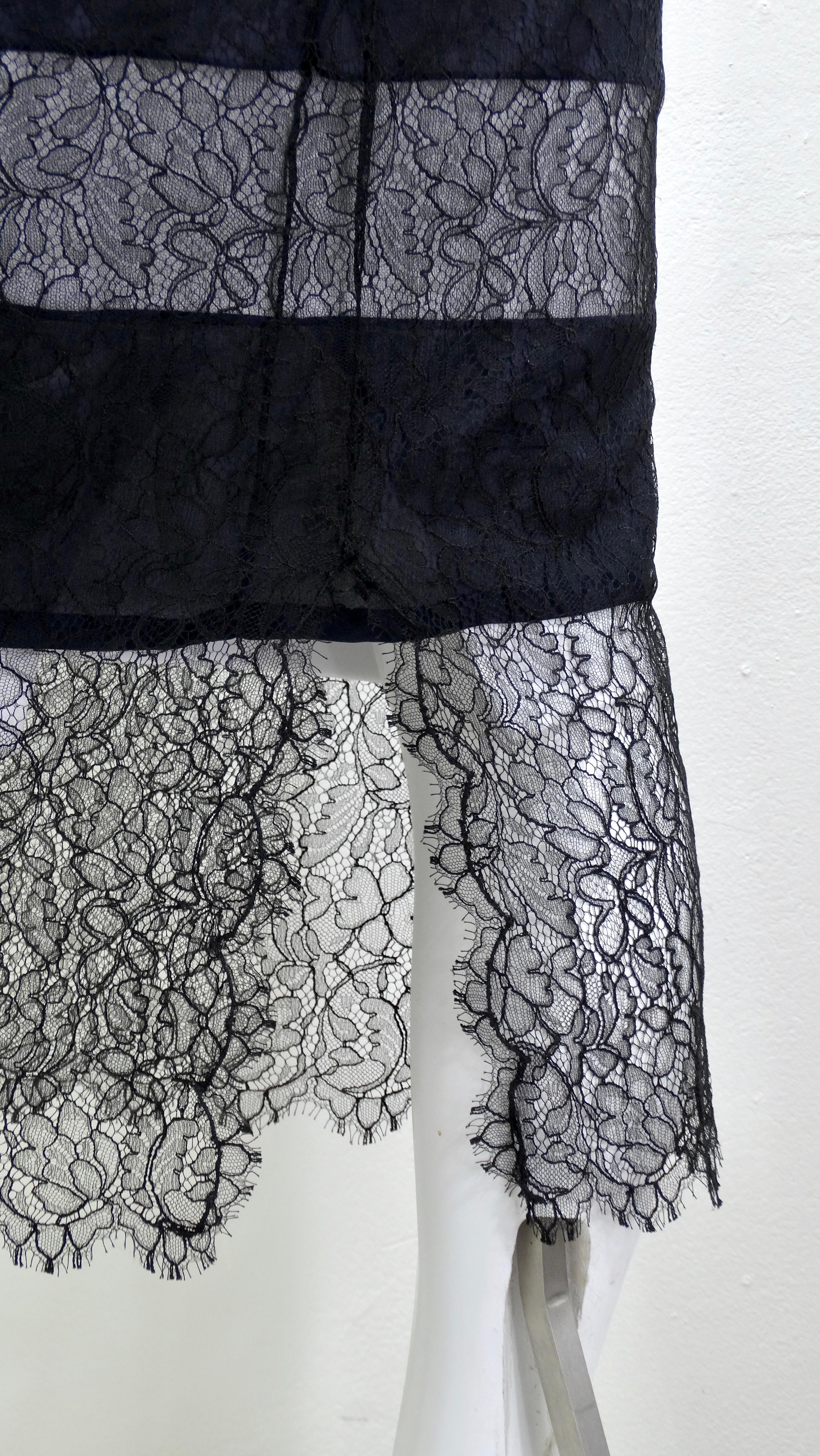Chanel Runway Black Lace Midi Skirt For Sale 1