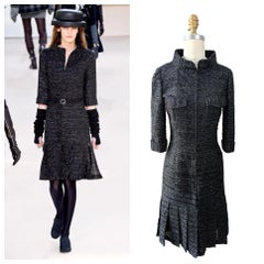 Chanel Runway Black & Silver Tweed Dress Fall 2016 Look 80 NWT FR 34