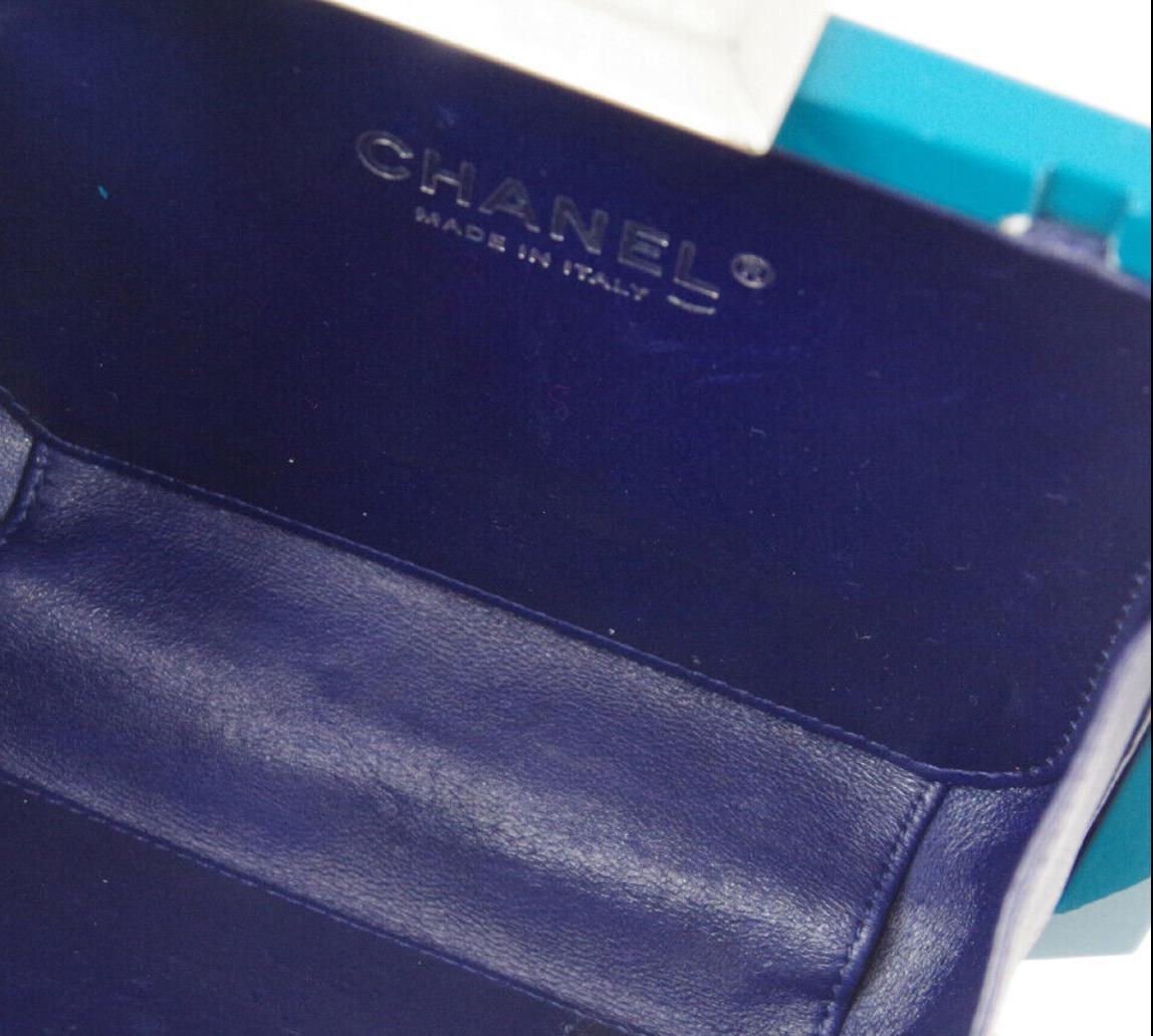 Purple Chanel Runway Blue Ombre Resin Silver Leather Evening Clutch Shoulder Box 
