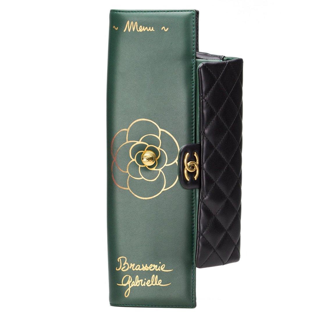Chanel 2015 Runway Brasserie Calfskin Gabrielle Shoulder Clutch Flap Bag  In Good Condition For Sale In Miami, FL