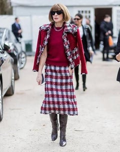 Chanel Runway Burgundy Red Tweed Jacket