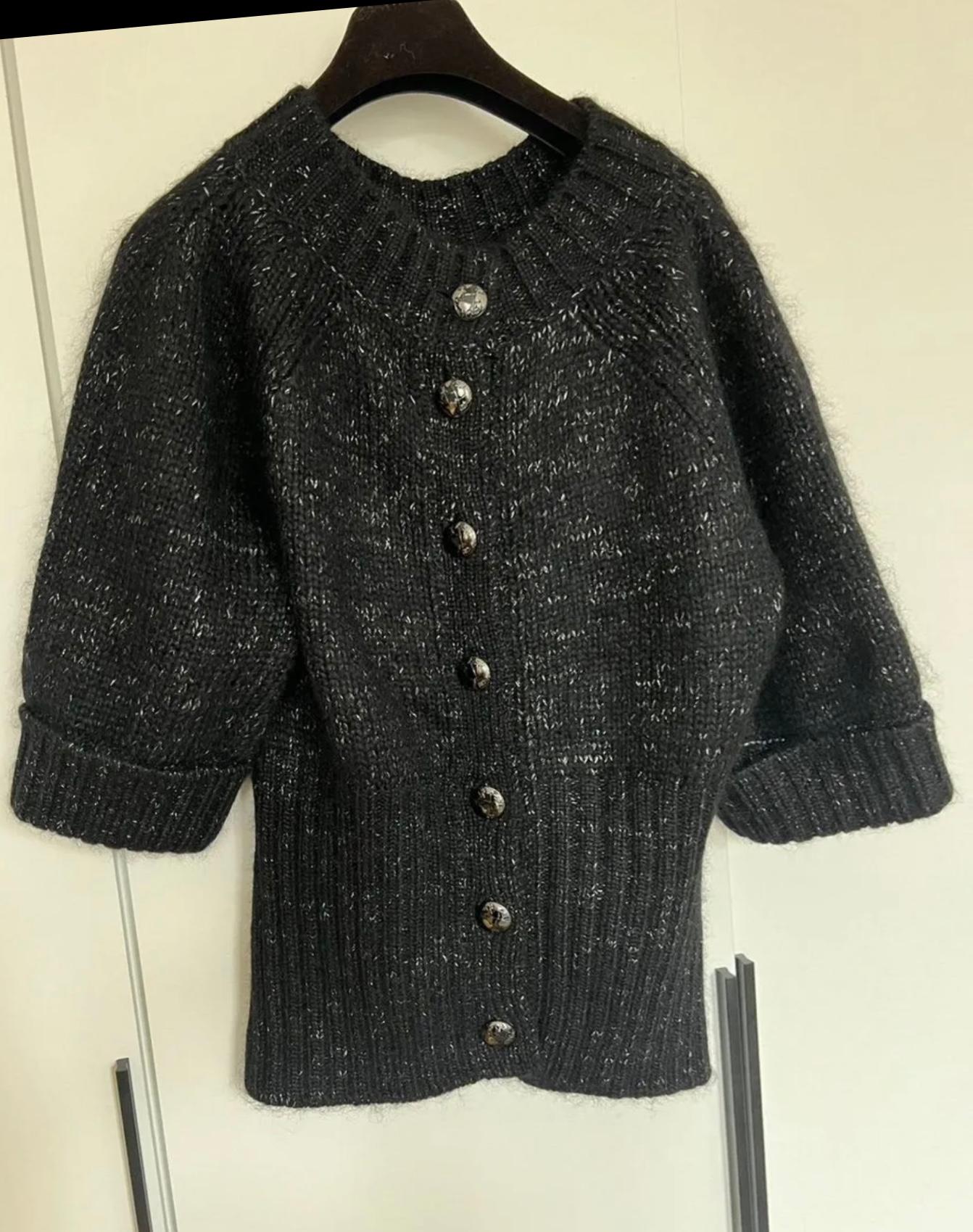Women's or Men's Chanel Runway CC Buttons Luxurious Cashmere Jumper