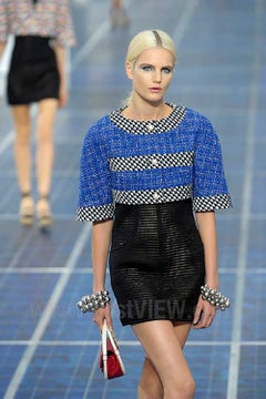 CHANEL Runway CC Pearl Buttons Crop Tweed Jacket 40 FR