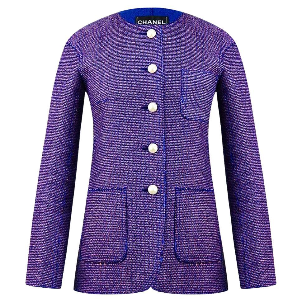 Chanel Runway CC Pearl Buttons Tweed Jacket For Sale