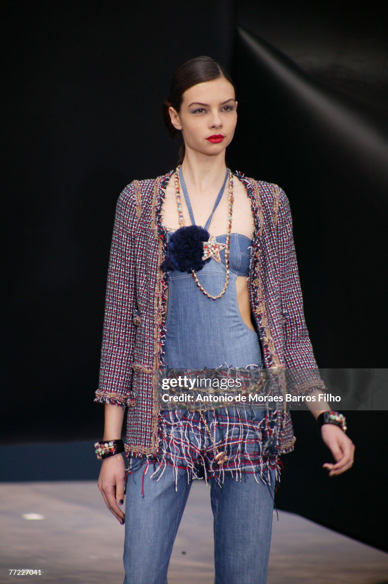 Women's or Men's Chanel Runway Collectors Jeans with Tweed Accent