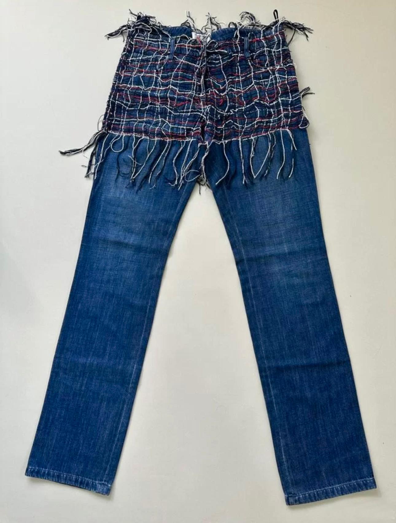 Chanel Runway Collectors Jeans with Tweed Accent 2