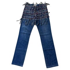 Chanel Laufsteg Sammler Jeans mit Tweed-Akzent