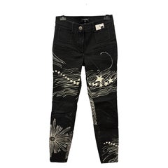 Chanel runway Cruise 2022 zodiac print black stretchy slim fit jeans