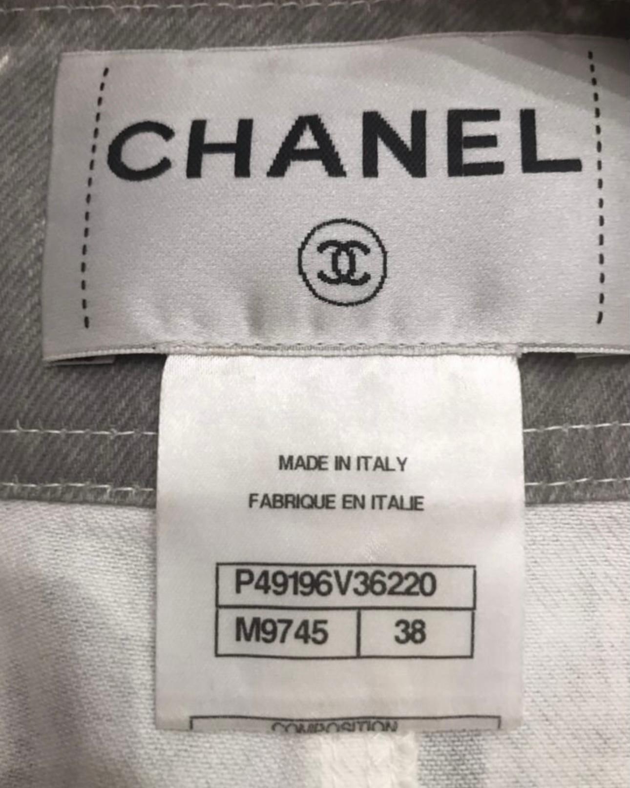 Chanel Runway Distressed Denim CC Buttons Jacket Dress  For Sale 6