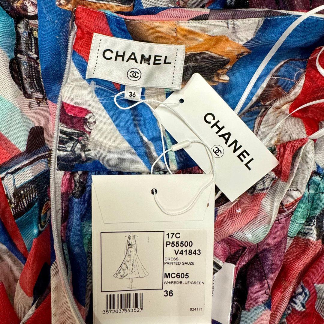 Chanel Pasarela/Editorial Vestido Adornado con Lentejuelas Crucero 2017 Talla 36FR en venta 1