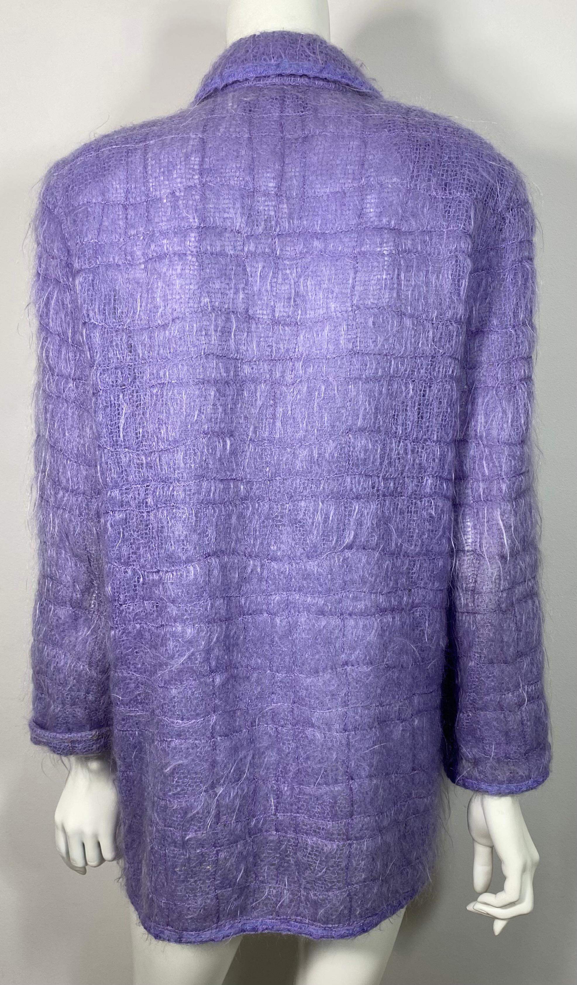 Chanel Runway Fall 1998 Lavender Mohair Jacket - Size 36 For Sale 5