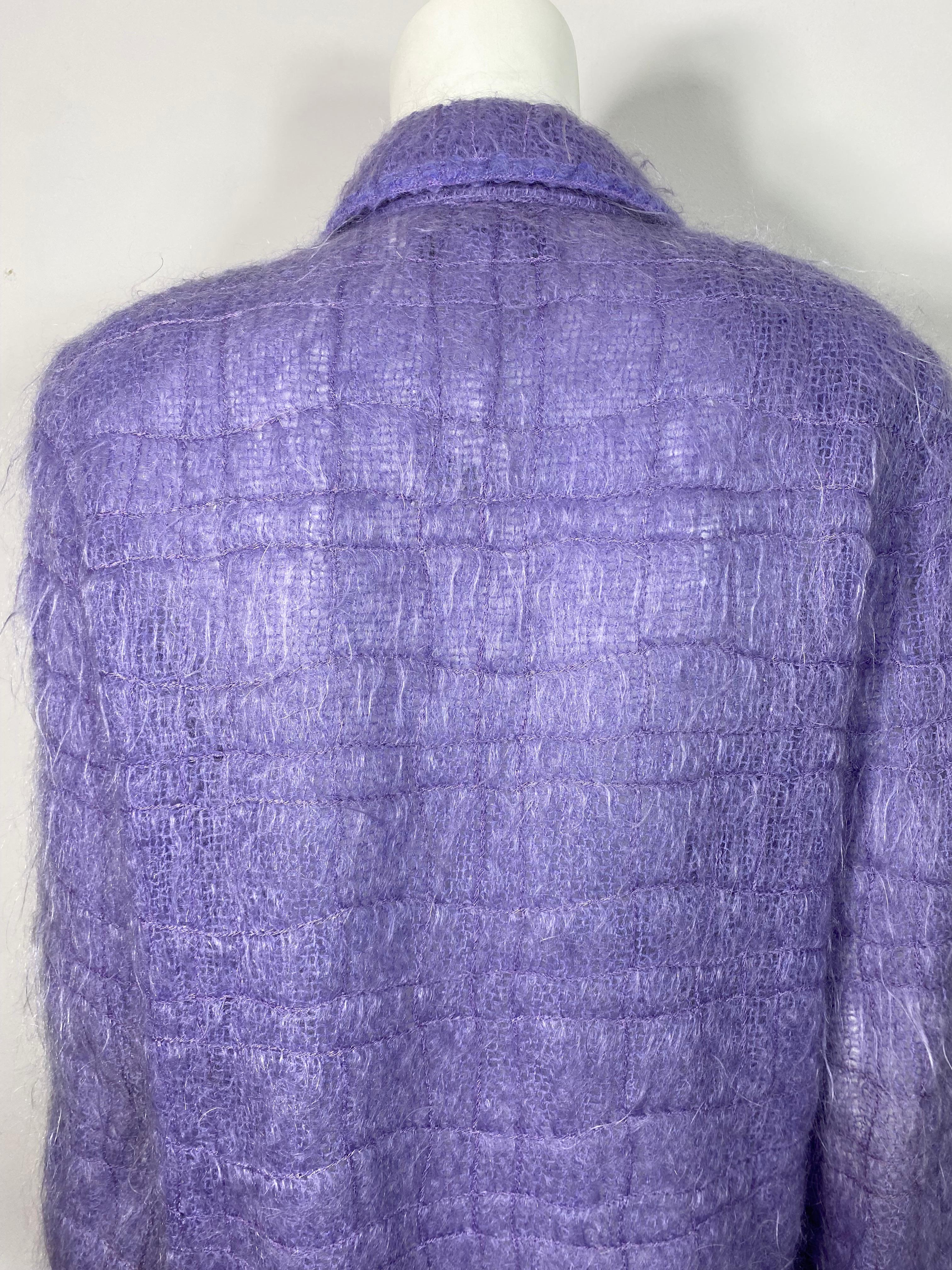 Chanel Runway Fall 1998 Lavender Mohair Jacket - Size 36 For Sale 6