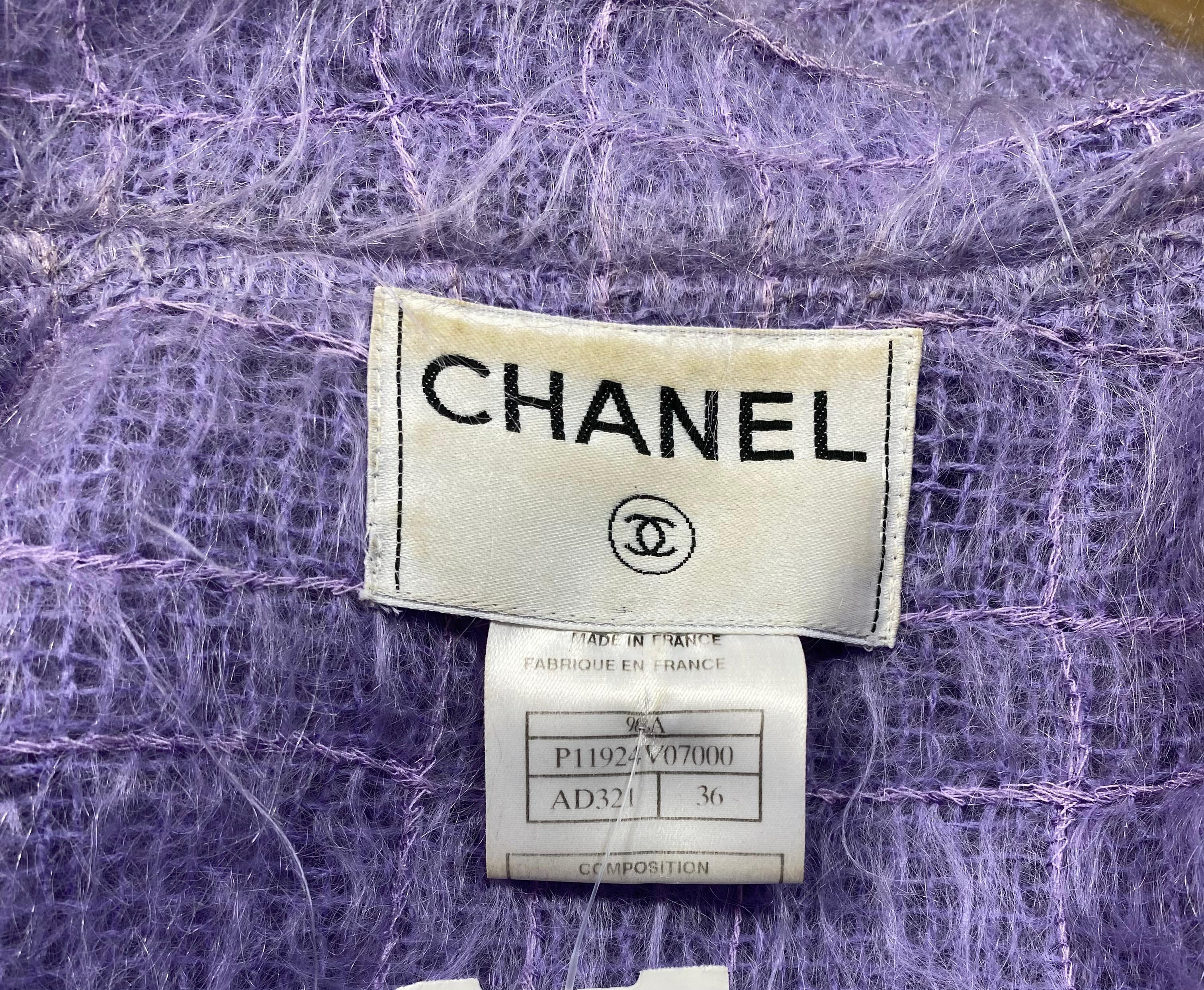 Chanel Runway Fall 1998 Lavender Mohair Jacket - Size 36 For Sale 9