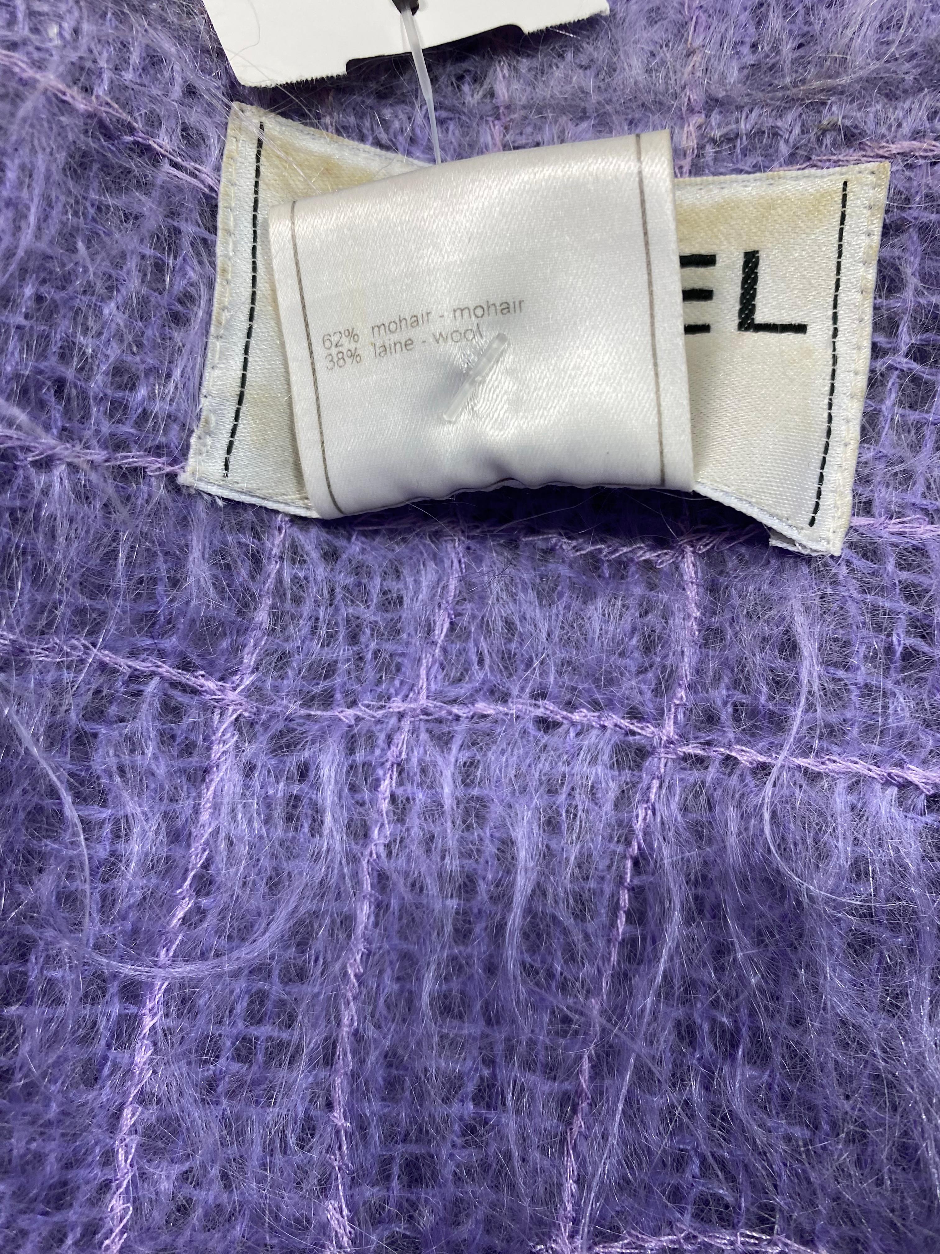 Chanel Runway Fall 1998 Lavender Mohair Jacket - Size 36 For Sale 10