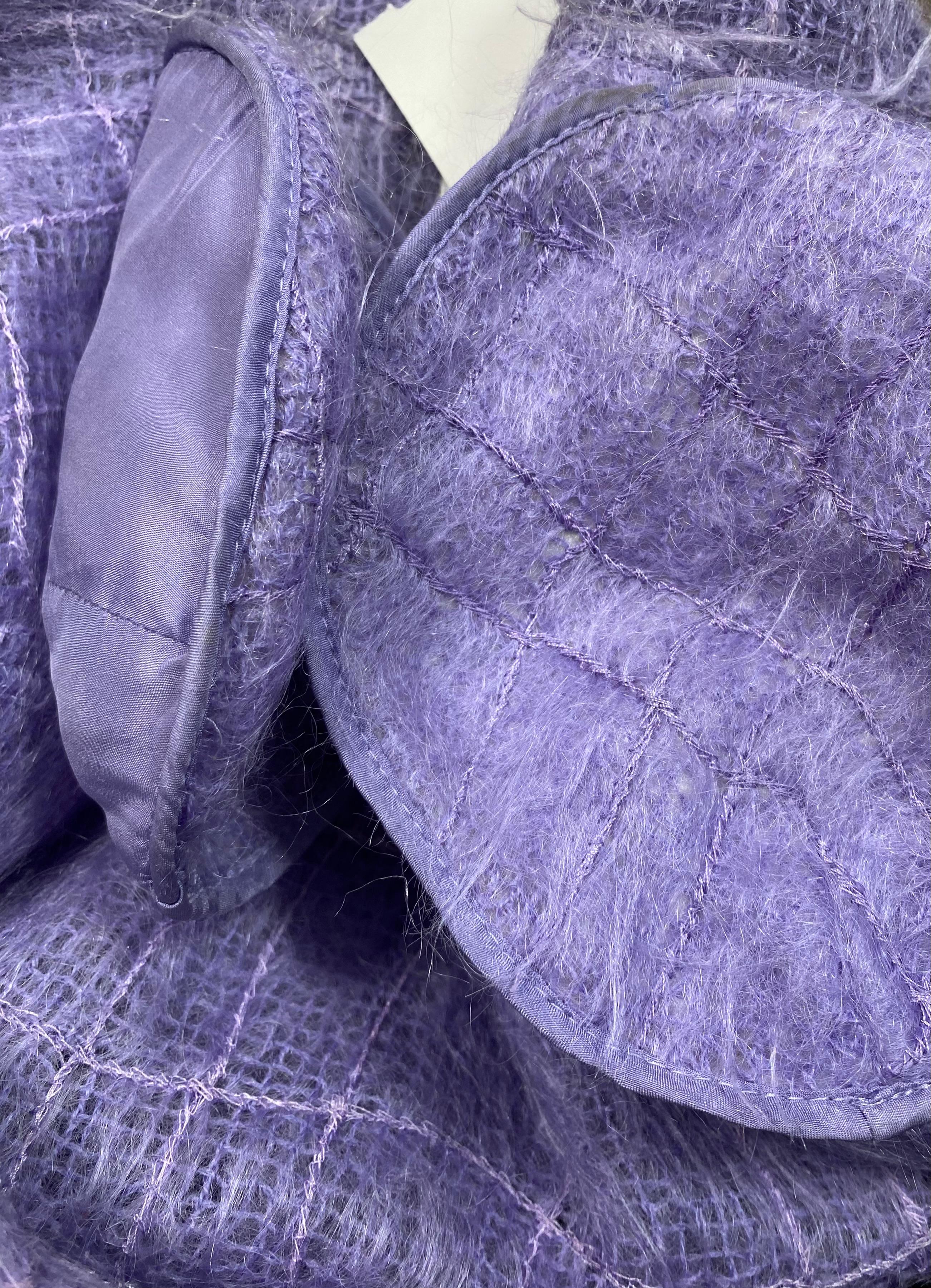 Chanel Runway Fall 1998 Lavender Mohair Jacket - Size 36 For Sale 11