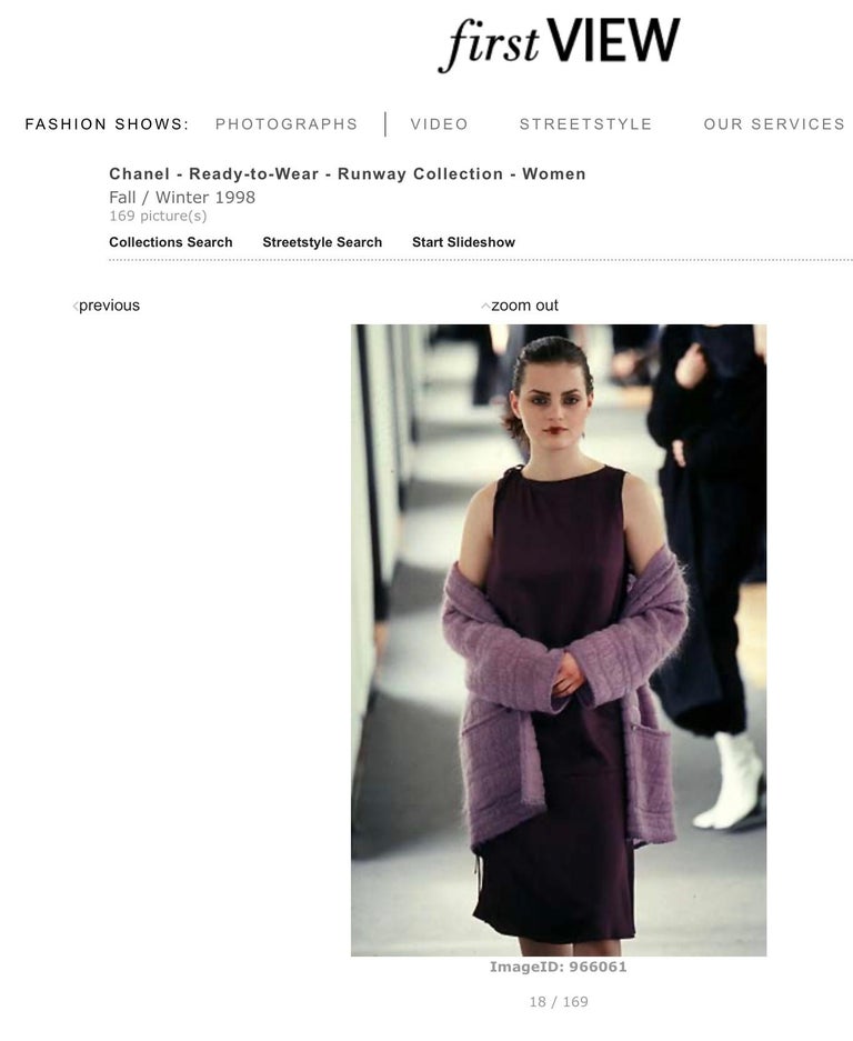 Chanel Runway Fall 1998 Lavender Mohair Jacket - Size 36 at 1stDibs