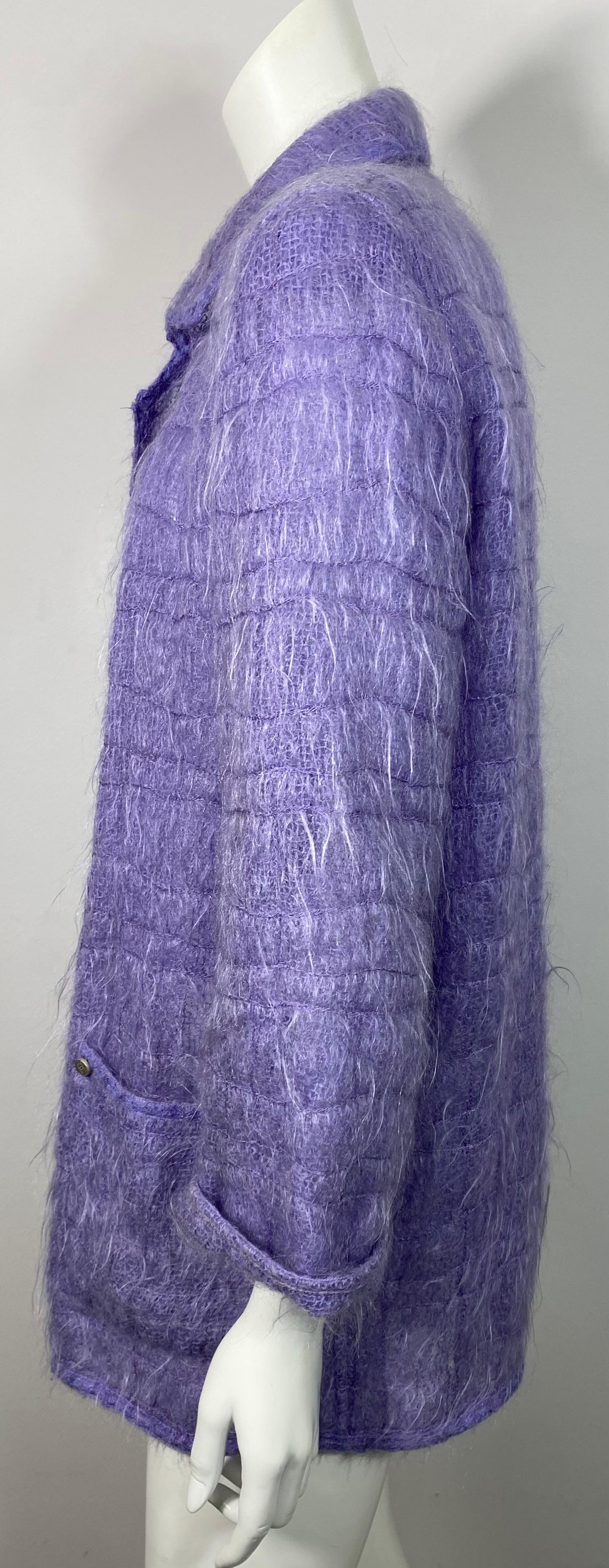 Chanel Runway Fall 1998 Lavender Mohair Jacket - Size 36 For Sale 3