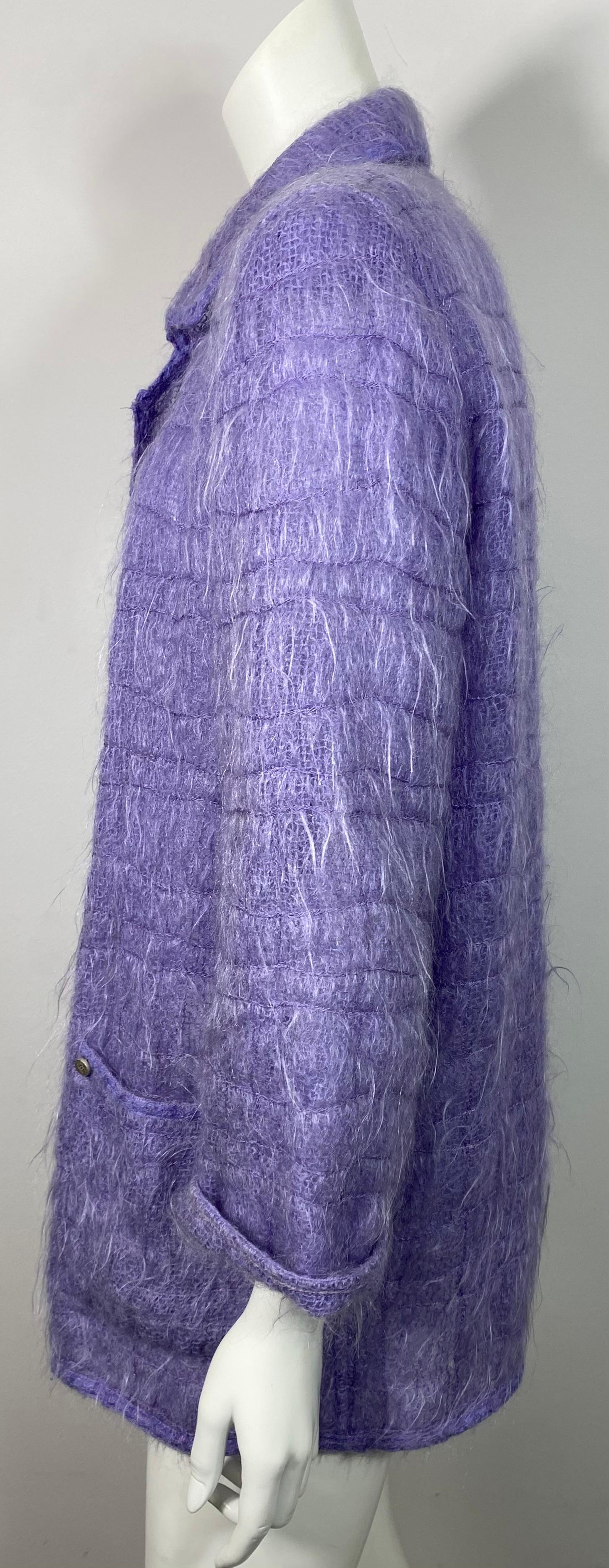 Chanel Pasarela Otoño 1998 Chaqueta Mohair Lavanda - Talla 36 en venta 3