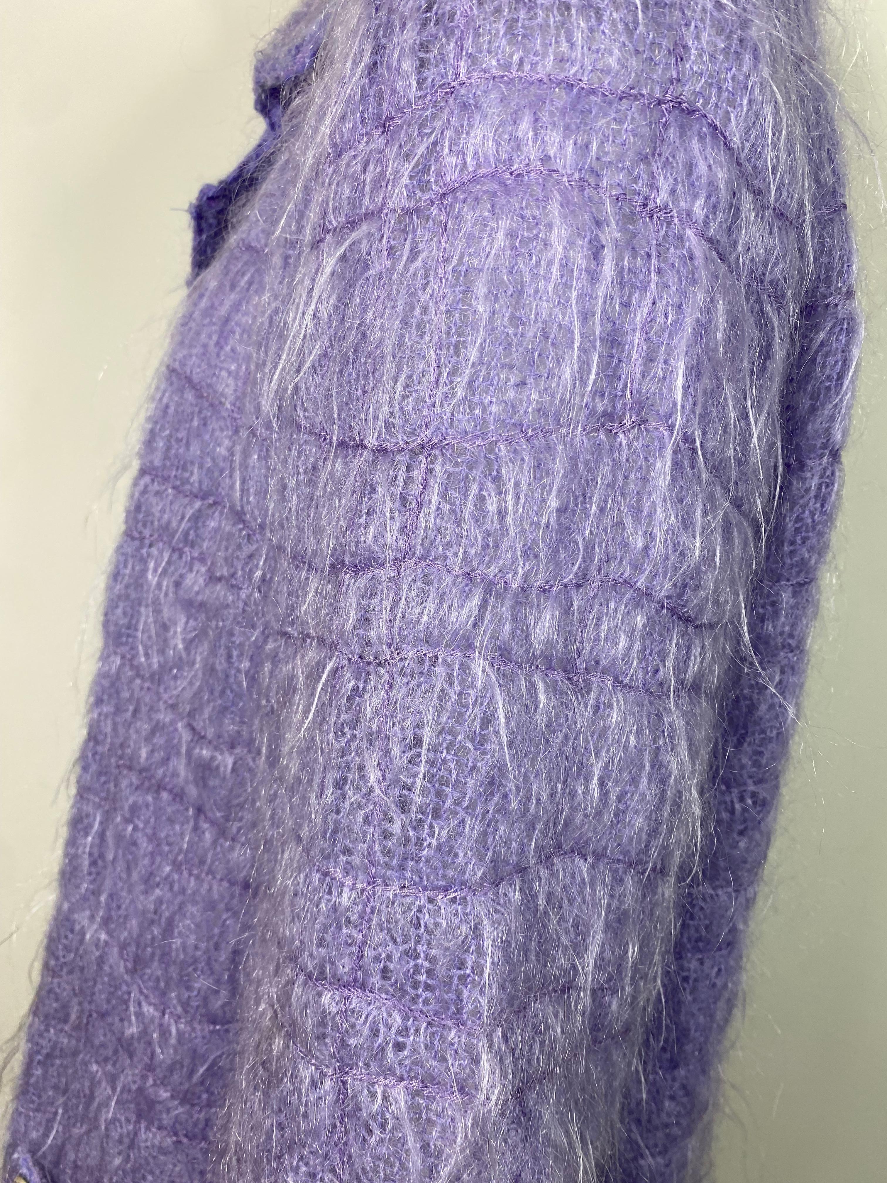 Chanel Runway Fall 1998 Lavender Mohair Jacket - Size 36 For Sale 4