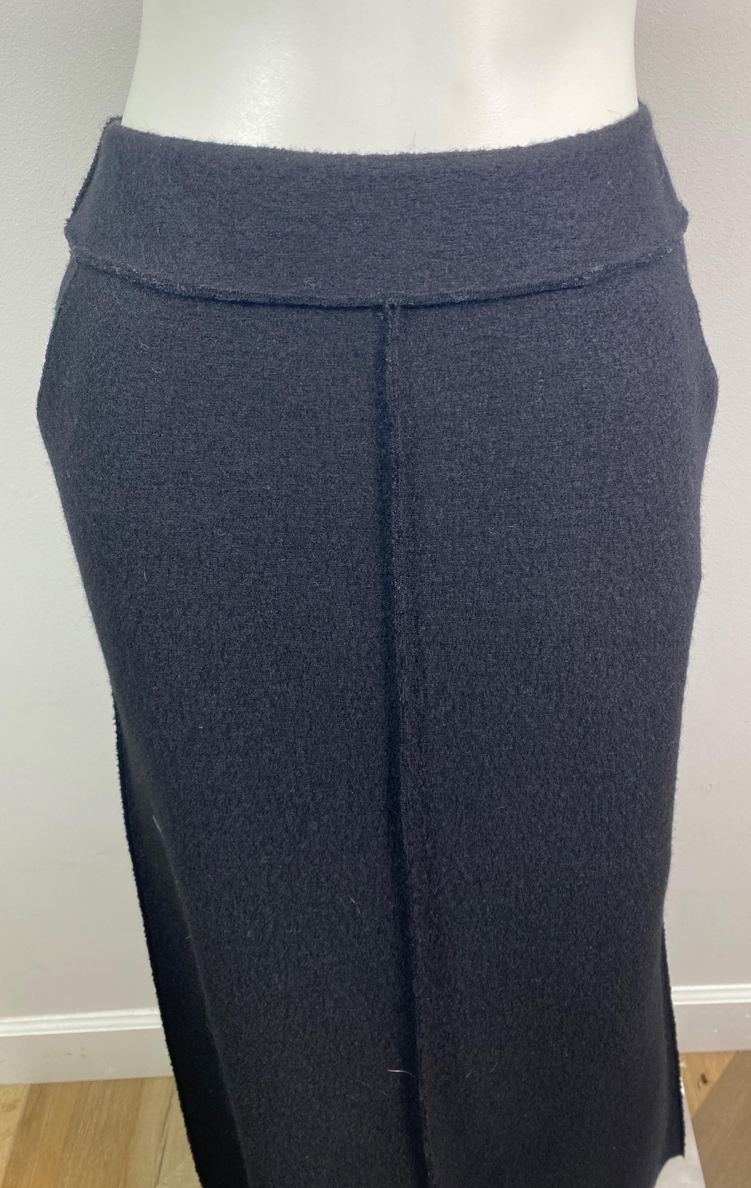 Chanel Runway automne 1999 - Jupe longue en laine noire  Taille 36 Pour femmes en vente