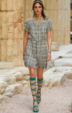 Chanel Runway Fringed Tweed Dress Resort 2018