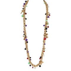 Chanel Runway Gold Chain and Gripoix Beaded Vintage Belt Necklace