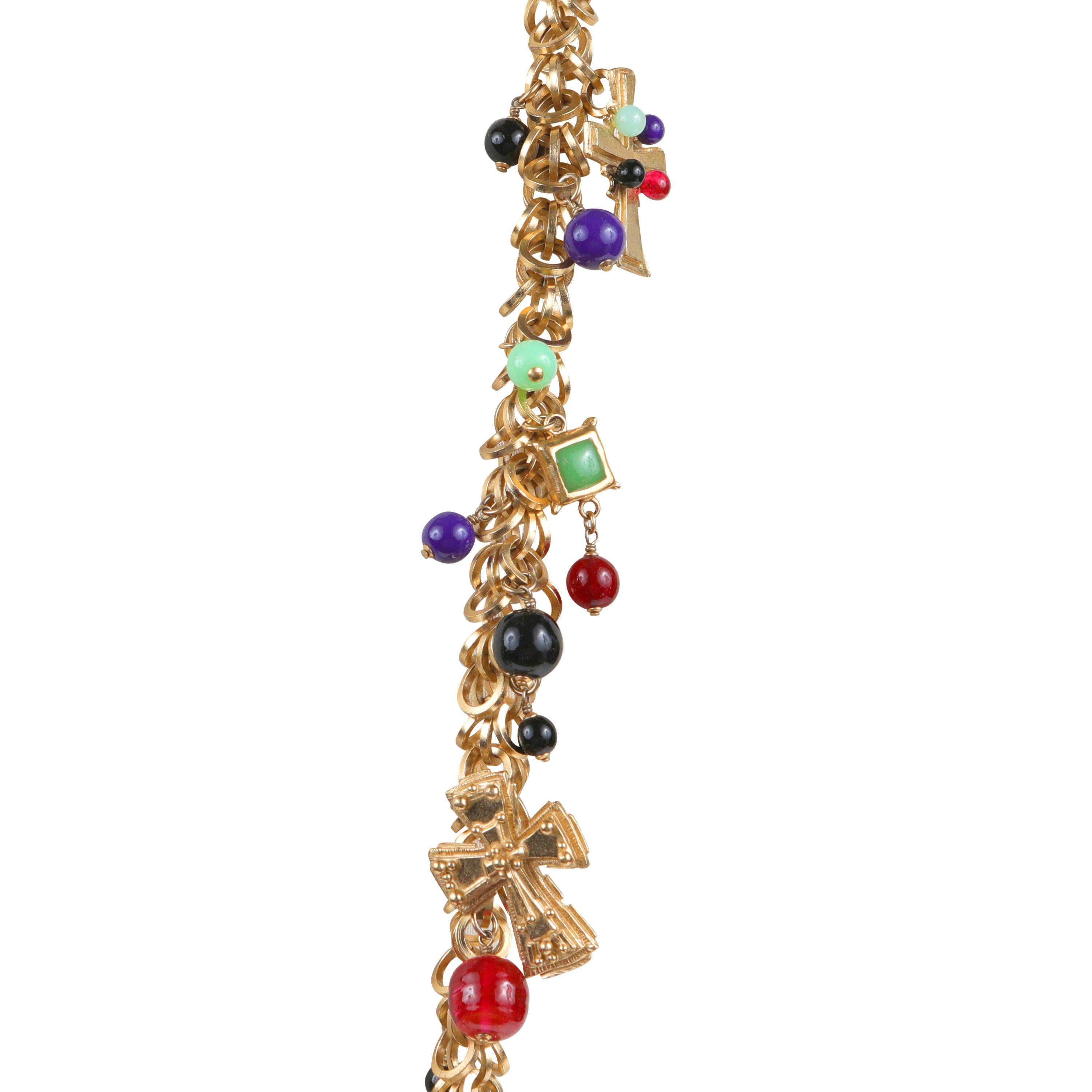 Chanel Laufsteg Goldkette und Gripoix Perlen Vintage Gürtel Halskette Damen im Angebot