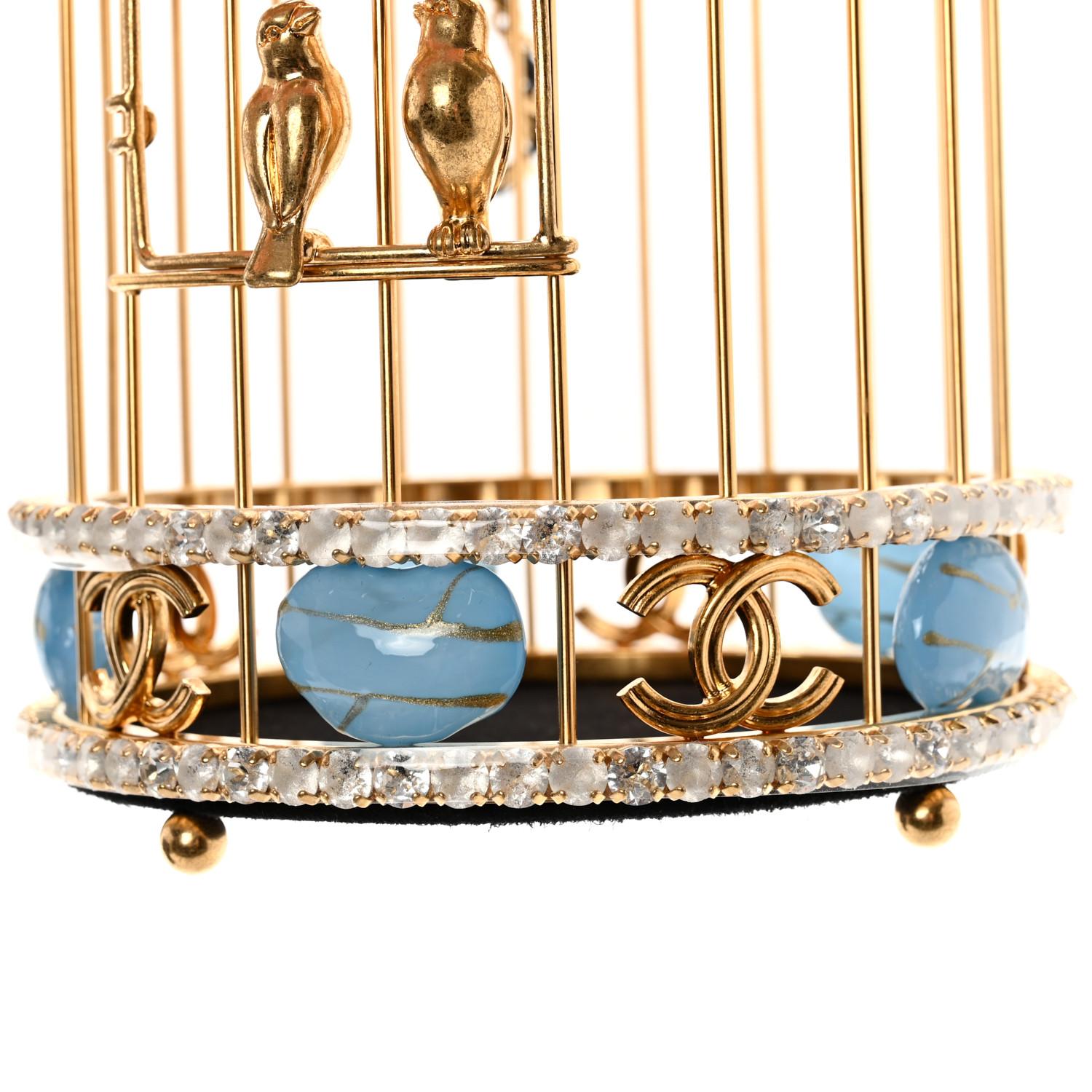 Chanel Runway Gold Crystal Birdcage Minaudière For Sale 6