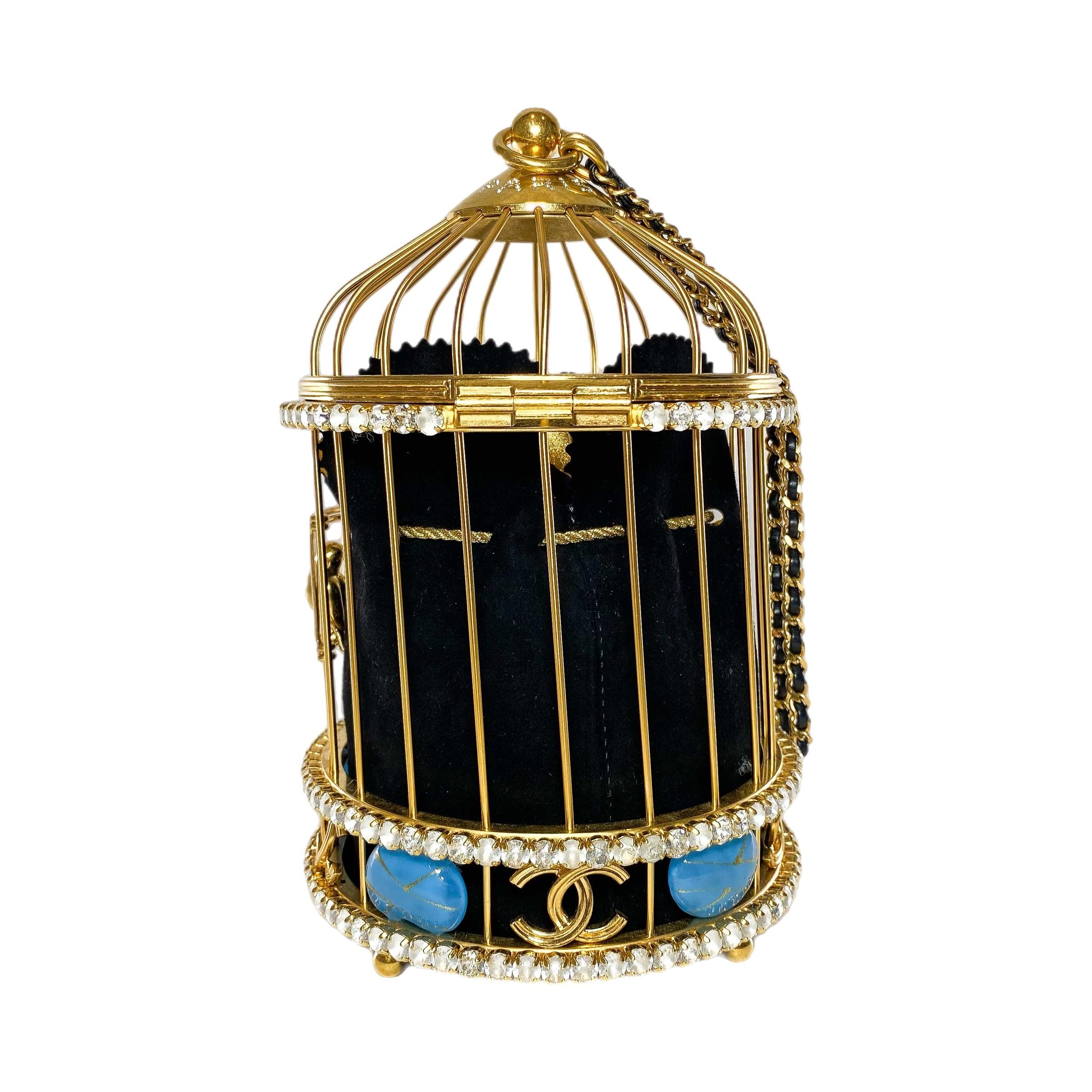 Chanel Runway Gold Crystal Birdcage Minaudière For Sale 8