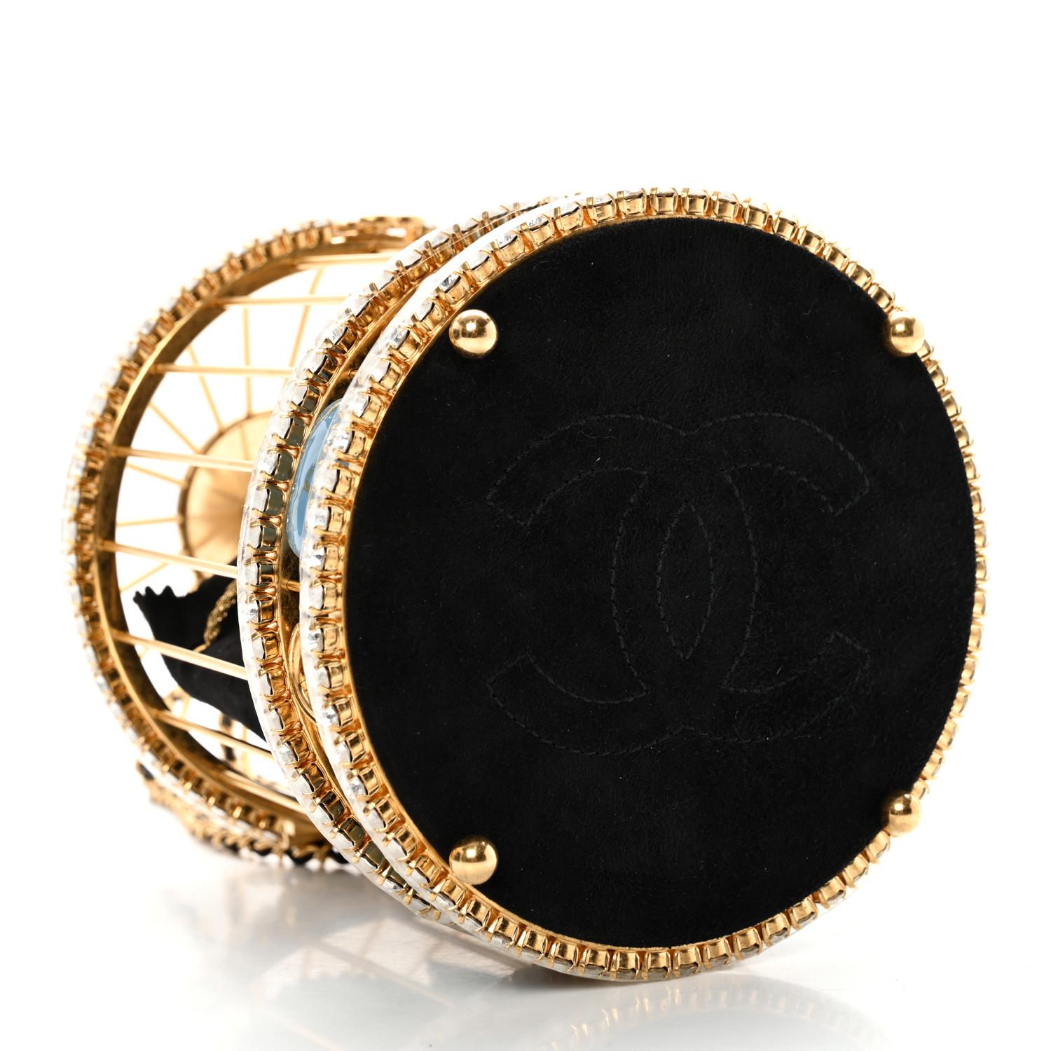 Chanel Runway Gold Crystal Birdcage Minaudière For Sale 1