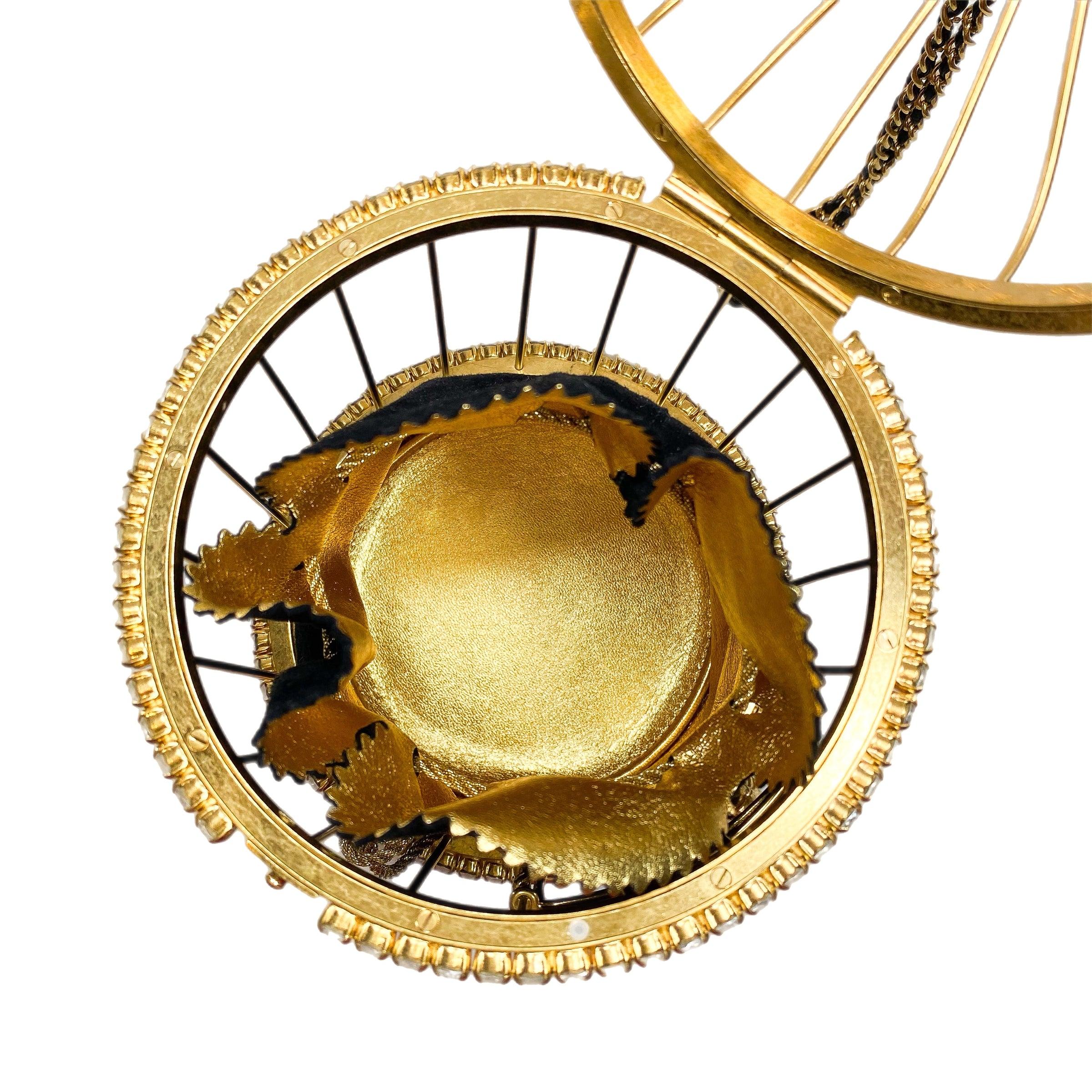 Chanel Runway Gold Crystal Birdcage Minaudière For Sale 2