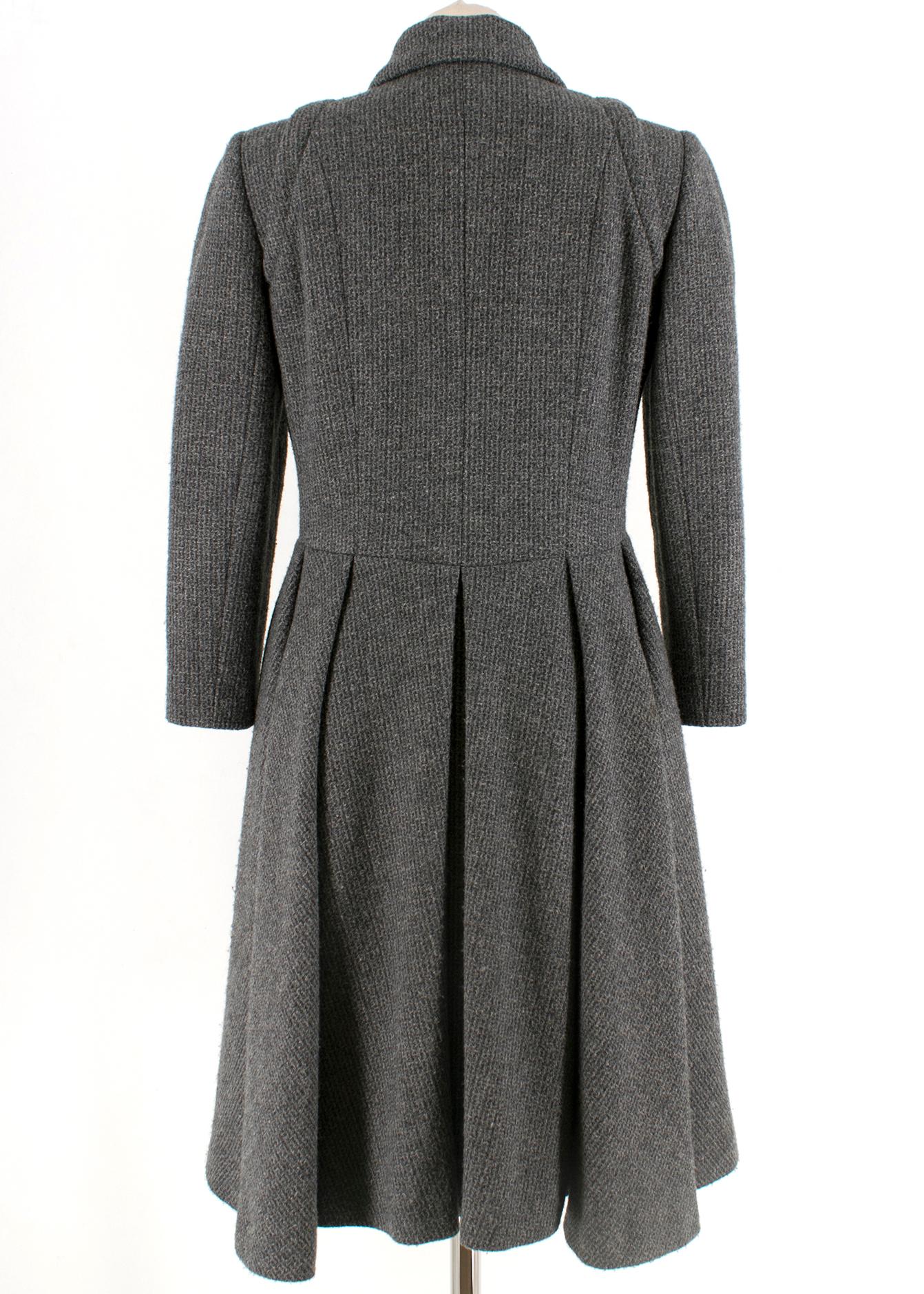 Black Chanel Runway Grey Wool & Cashmere Coat SIZE FR38